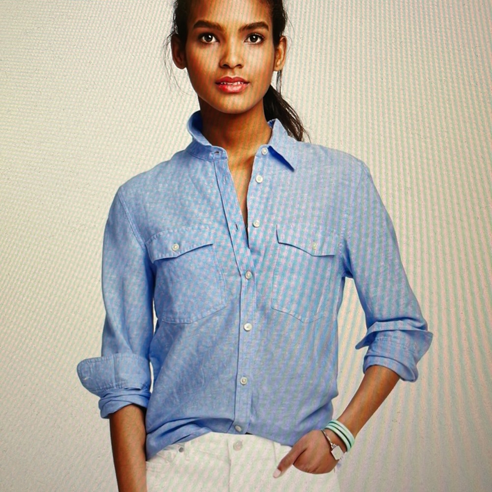 Banana Republic Soft Wash Voltage Blue Linen - S